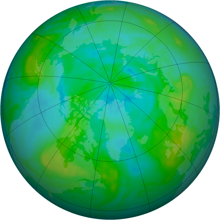 Arctic ozone map for 27 August 1986